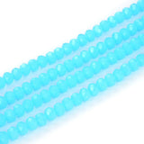 500pcs Czech Faceted Rondelle Crystal Glass Loose Beads 4mm Small Tiny Spacer Bulk Blue Turquoise Opal for DIY Craft Jewelry Mak