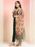 Anni Designer Women'S Rayon Viscose Floral Straight Kurta With Pant & Dupatta (Dhar-Clrs-Rb_Green_X-Large),GREEN,XL,Rayon Blend,Classic,