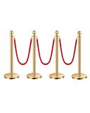 VEVOR Stanchions and Velvet Ropes 4Pcs, Hollow Base with Stainless Steel Post, 3 Red Velvet Ropes and Posts, Crowd Control Barri