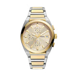 Fossil Men Stainless Steel Everett Chronograph Analog Cream Dial Watch-Fs5796It, Band Color-Multicolor