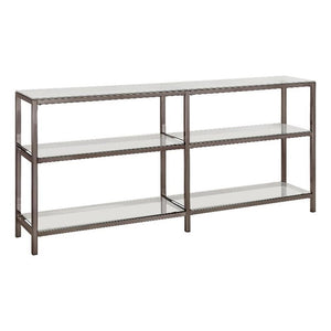 Coaster Furniture Book Case Coaster Contemporary Black Nickel Finished Two Tier Metal Bookcase/Console With Glass Shelves 801018