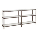 Coaster Furniture Book Case Coaster Contemporary Black Nickel Finished Two Tier Metal Bookcase/Console With Glass Shelves 801018