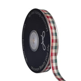 Micomon Gingham Ribbon - Red & Green Checkered Christmas Ribbon, 25 Yards Each Roll, 100% Polyester (3/8)