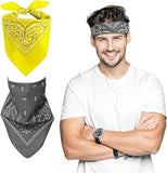 Bismaadh Paisley Bandana 2Pack Pirate Head Scarf, Hair Bandanas For Men And Women, Multifunction PolyesterCotton Headscarf, 