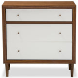 Baxton Studio Fp-6782-Walnutwhite Chests-Of-Drawers, Medium, White And Walnut