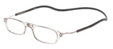 Calabria Snap Magnetic Bridge Front Connect Blue Light Glasses 2.00 Grey Crystal Mens Womens Around the Neck Hanging Readers