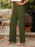 Toplot Womens High-Waisted Trousers | Tailored Wide-Leg Pants | Casual & Formal Wear | Chic And Elegant Look (Women-Trouser-5230-Olive-34),Olive,34,B0DWMNF3HV