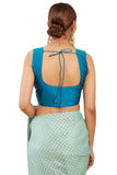 Soch Turquoise Blue Sleeveless Taffeta Blouse