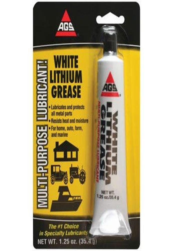 Ags Company White Lithium Grease 1.25 Oz. Tube, Multi-Purpose Lubricant, Long Lasting Heavy Duty Lubrication, Minimizes Friction