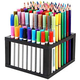 CALFHEAD 96 Holes Pencil & Brush Holder Tabletop Plastic Study Desk Organizer Stand for Pens, Paint Brushes, Modeling Tools, O