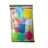 Geometric Shapes Set (12 Pieces) Colorful Plastic Math Learning Kit Montessori Manipulatives For Early Childhood Education (