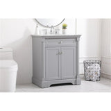 Elegant Decor Indoor Modern Under Sink Bathroom Fixtures Storage Organizer Cabinet 36 Inch Single Bathroom Vanity - White With B