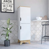 Pamplona Single Kitchen Pantry -Kitchen -Light Oak / White