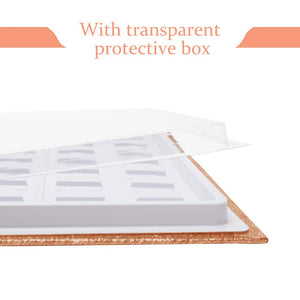 16 Pair Eyelash Storage Book,Makeup Display Sample Container,Eyelash Catalog Travel Glitter Paper rose gold
