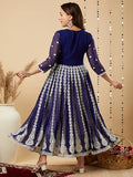 Gosriki Women'S Georgette Chikankari Embroidered Anarkali Kurta (Kari Blue-Bgt-Gs_Xl_Blue_X-Large),Blue,,B0CJY8QZC1