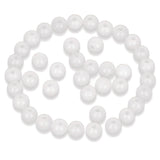 AD Beads Natural Gemstone 8mm Round Loose Beads Big Hole 2.5mm Sized 40pcs (White Jade)