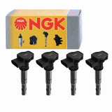4 pc NGK Ignition Coils compatible with Audi A4 Quattro 2.0L L4 2005-2016