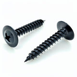 BCP Fasteners #8 x 1, 100 Qty Black Wood Screws - Phillips Modified Truss Head Wood Screws, Black Phosphate Coated Carbon Steel,