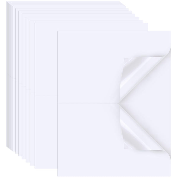 Slick Paper Printable Sticker Paper for Inkjet Printer, 40 Sheets 5.5x8.5 Matte St ...