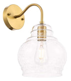 Elegant Lighting Living District Indoor Modern Home Decorative Bright Ceiling Pierce 1 Light Brass And Clear Seeded Glass Wall S
