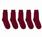 Justin Dustin Kids School Socks For Boys And Girls, Maroon, Size No.3, Age 5 To 8 Years, Pack Of 5 Pairs