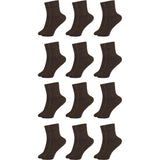 Uparel Pack Of 12 Brown Pairs MidCrew Length Socks, Soft Cotton Blend, Breathable & Comfortable Everyday Wear For Mens And Boys