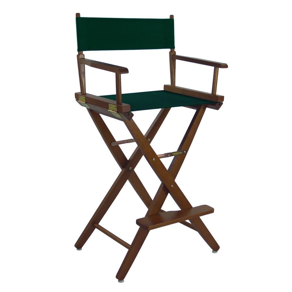 American Trails Extra-Wide Premium 30' Director'S Chair Mission Oak Frame With Hunter Green Canvas, Bar Height
