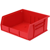 AkroMils 30235 AkroBins Plastic Storage Bin Hanging Stacking Containers, (11Inch x 11Inch x 5Inch), Red, (6Pack)