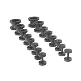 Ruifan 16pcs Surgical Steel Screw Tunnel Gauge Ear Expander Stretching Kit Plugs Piercing -8 Pairs 14g-00g (1.6mm-10mm) Black Pl