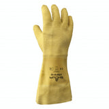 SHOWA 67NFW Fully Coated Natural Rubber Latex General Purpose Work Glove with Cotton Liner, Rough Grip, 14 Length, Large (12 Pai