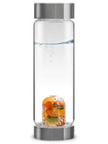 VitaJuwel ViA HAPPINESS | Crystal Water Bottle with Jade, Orange Calcite, Carnelian & Clear Quartz for Optimism, Good Luck, Moti
