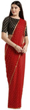 Anni Designer Women'S Chiffon Gold Print Polka Dots Saree,Multicolour,Free