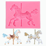 3D Carousel Horse Silicone Molds for Fondant Candy Making