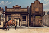 Yeele 6x4ft Vintage Western Wooden House Backdrop Retro Western Bank Horse Barn Cabin West Cowboy Photography Background Picture