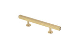 Lew's Hardware Bar Series 31-103 Solid Brushed Brass Cabinet Knobs and Pulls (3-3/4 Holes/7 Overall)
