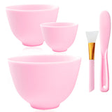 Bigwinyep 5Pcs Silicone Face Mask Mixing Bowl, Silicone Bowls for Facials, DIY facial mask mixing bowl for Home Salon Spa Face S
