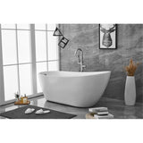 Elegant Decor Indoor Modern 67 Inch Soaking Single Slipper Bathtub In Glossy White