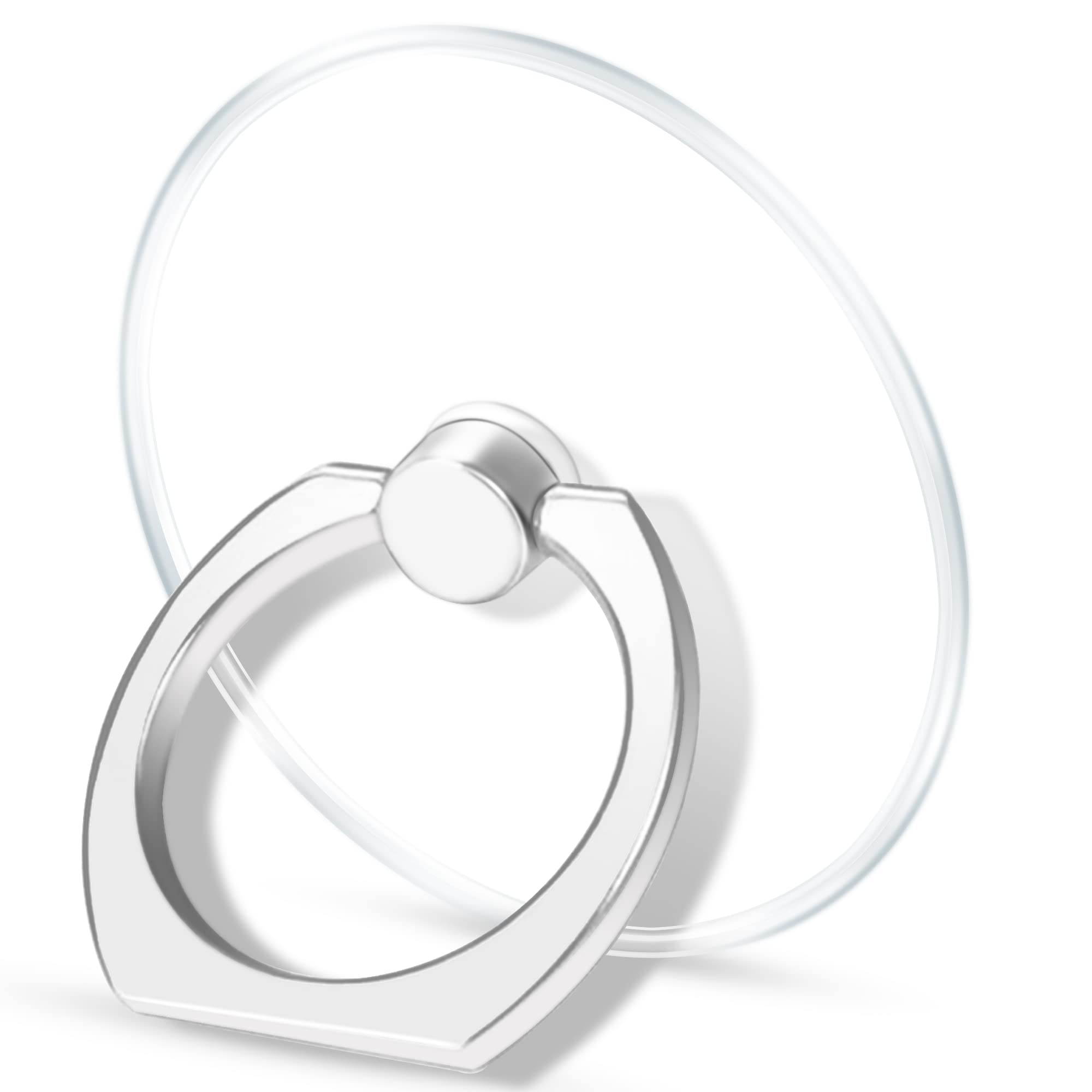 Tacomege Transparent Clear Phone Ring Grips Holder Kickstand, Finger Ring Stand For Cell Phone Tablet Case Accessories(Round-Cle