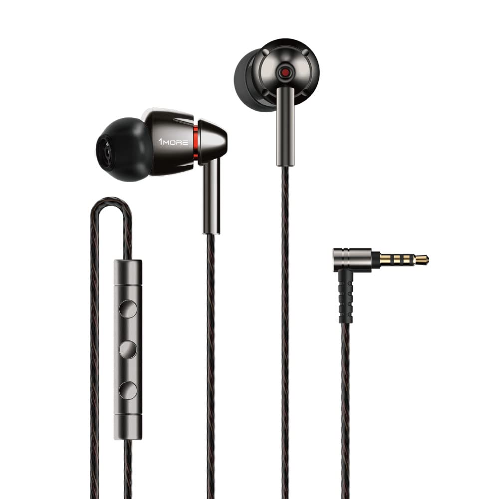 1MORE Quad Driver in-Ear Earphones Hi-Res High Fidelity Headphones Warm Bass, Spacious Reproduction, High Resolution, Mic in-Lin