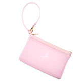 Pudinbag Women's Zipper Phone Wristlet | Beach Pouch | Water Resistant Silicone | Semi-transparent | Vegan (Pink)