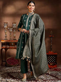 Libas Women'S Cotton Blend Kurta Set (39069B_Green