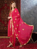 Anni Designer Women'S Cotton Blend Anarkali Printed Kurta With Pant & Dupatta (Shrinika Pink-Jl_Xxl_Pink_Xx-Large),Pink,2XL,Cotton Blend,Anarkali,