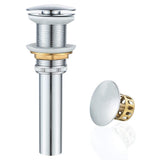 Bathroom Sink Drain without Overflow with Strainer Basket Detachable Vessel Sink Lavatory Vanity Pop Up Drain Stopper Polished C