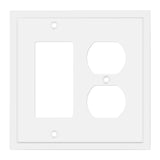 Modern Edge Decorative Wall Plate Switch Plate Outlet Cover, Durable Solid Zinc Alloy (Decorator/Duplex, White)