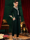 Libas Women'S Velvet Kurta Set (39035_Green Green S