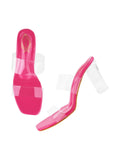 Shoetopia Stylish Trasparent Detailed Magenta Block Heels For Women & Girls /Eu39,Magenta,6,B0DNXQB79T