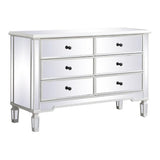 Elegant Decor Contempo 48 Metal and MDF Mirrored Cabinet in Antique White