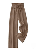 Jawdrobe WomenS High Waist Wide Leg Trousers | Paperbag Waist Pleated Pants With TieUp Belt | Loose Fit Casual And Office Wear 