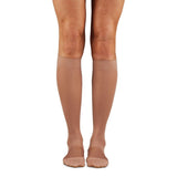 Dr. Comfort Microfiber Medical Knee-High Closed-Toe Unisex 20-30 mmHg Compression Stocking-Beige-S