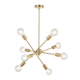8 Lights Modern Sputnik Chandelier Lighting with Adjustable Arms Mid Century Pendant Light Vintage Industrial Farmhouse Ceiling 